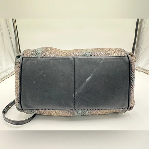 Tahari Leather Snake Print Satchel - Picture 5 of 9